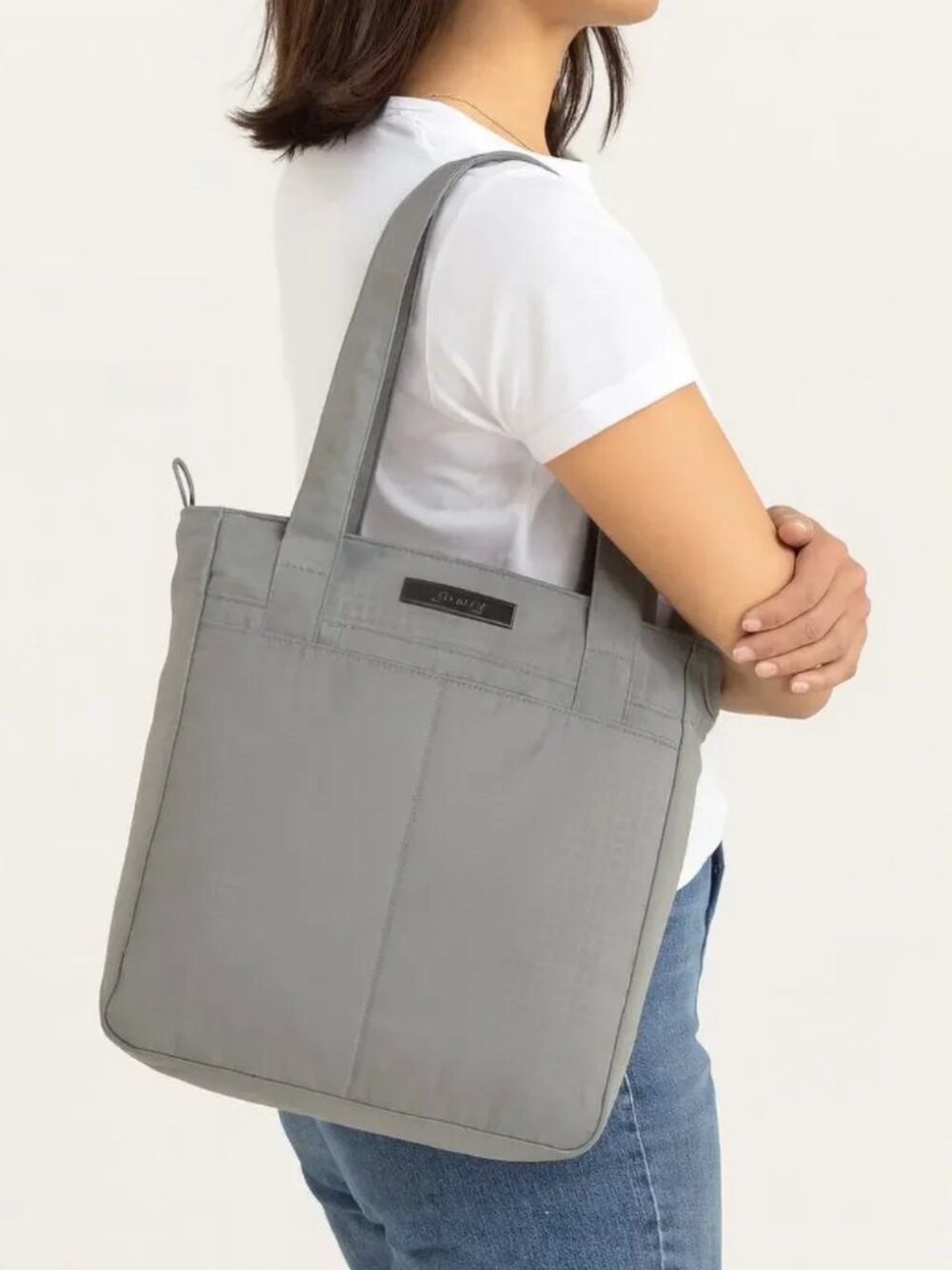 JuJuBe Be Light Tote Diaper Bag Gray Basketweave Travel Shoulder NEW - Picture 6 of 6